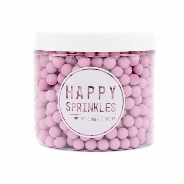 Obrázek produktu Dekorace čokoládové DULL PINK CHOCO S (kuličky matné růžové) 75g Happy Sprinkles