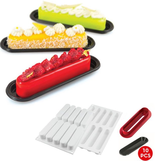 Obrázek produktu Forma silikon bílá: ECLAIR FASHION 10x80ml 13x2,5cm v.2,5cm