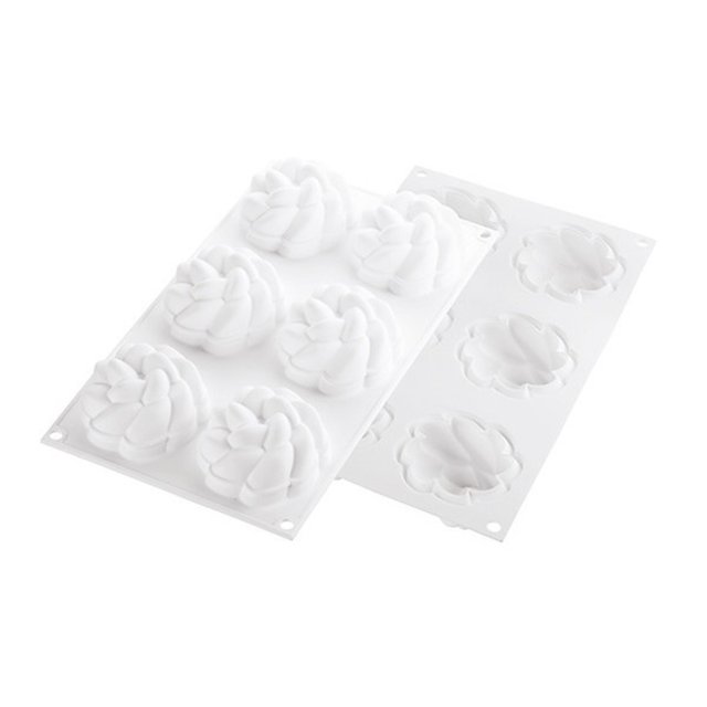 Obrázek produktu Forma silikon bílá: vrchní dekorace tartaletek Fleur 6x90ml 36.302.87.0065