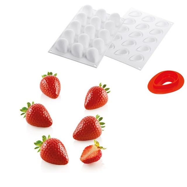Obrázek produktu Forma silikon bílá: JAHODY 15x30ml