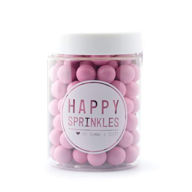 Obrázek produktu Dekorace čokoládové PINK POLISHED CHOCO M (kuličky růžové) 90g Happy Sprinkles