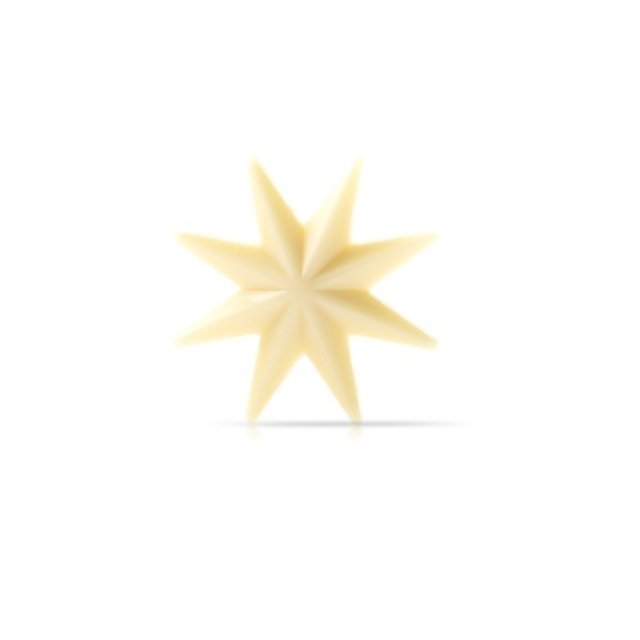 Obrázek produktu Dekor hvězda bílá čoko. 3D Ø 44mm 36ks (White star 3D) DOBLA