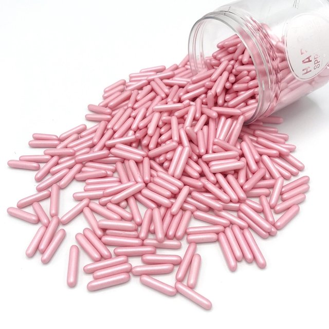 Obrázek produktu Dekorace cukrové PINK RODS 90g Happy Sprinkles