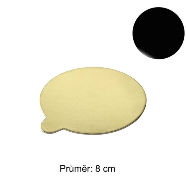 Obrázek produktu Lepenková podložka pr. 8cm ČERNÁ/ZLATÁ 200ks