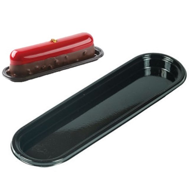 Obrázek produktu Podnos plast  3,2x14cm černý pod Eclair (bal.100 ks) Silikomart