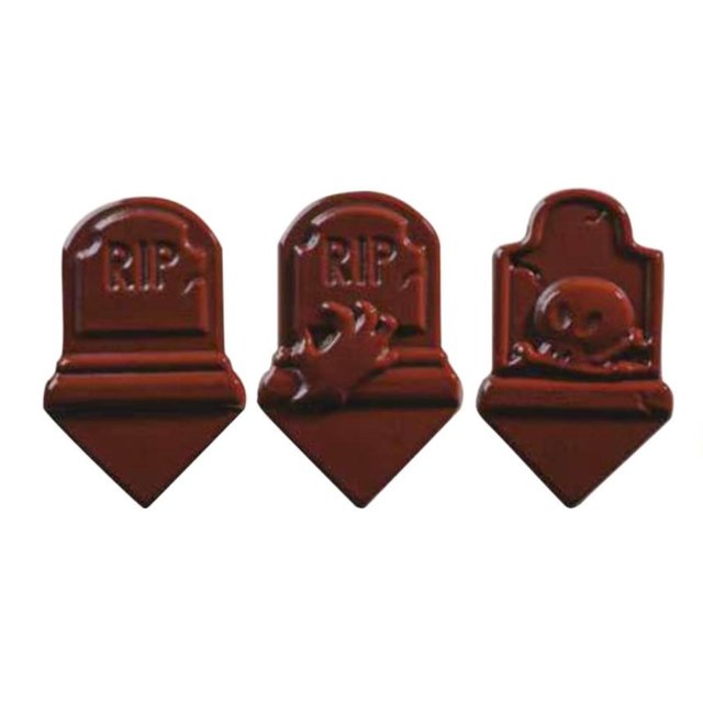 Obrázek produktu Čokoládová dekorace náhrobky RIP 5,5x3,5cm 80 ks PCB
