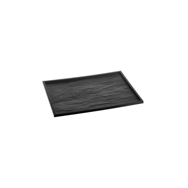 Obrázek produktu Podnos plast 38x27,4cm v.1cm černý s texturou (krt.25ks) Comatec