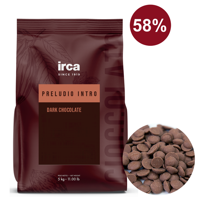 Obrázek produktu IRCA Čokoláda hořká 58% INTRO PRELUDIO 34/36 10KG (2x5kg) "cioccolato fondente" DOPRODEJ