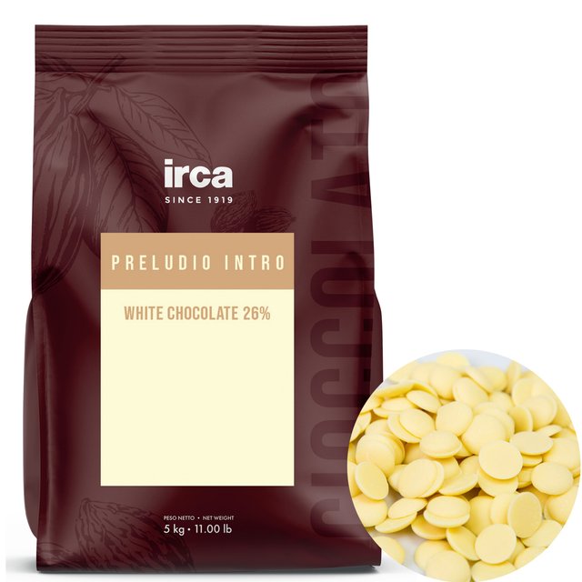 Obrázek produktu IRCA Čokoláda bílá 26% INTRO PRELUDIO 29/31 10kg (2x5kg) "cioccolato bianco"