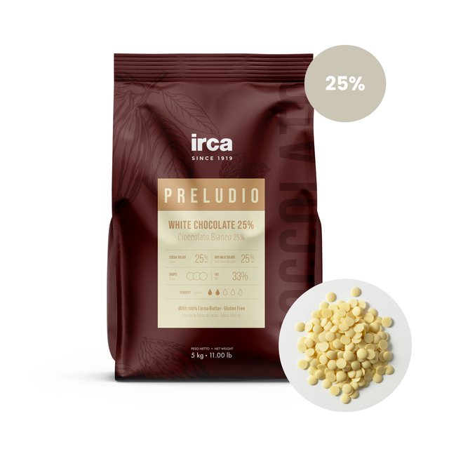 Obrázek produktu IRCA Čokoláda bílá 25% PRELUDIO WHITE 32/34 10kg (2x5kg) "cioccolato bianco"