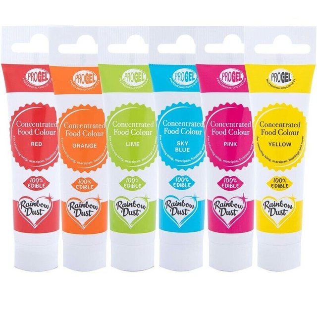 Obrázek produktu PROGEL BARVY GELOVÉ MULTIPACK 6x25g (růžová, zelená, červená, černá, modrá, žlutá)