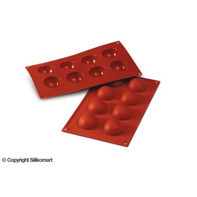 Obrázek produktu Forma silikon terakota: POLOKOULE 8x30ml   pr.5cm v.2,5cm