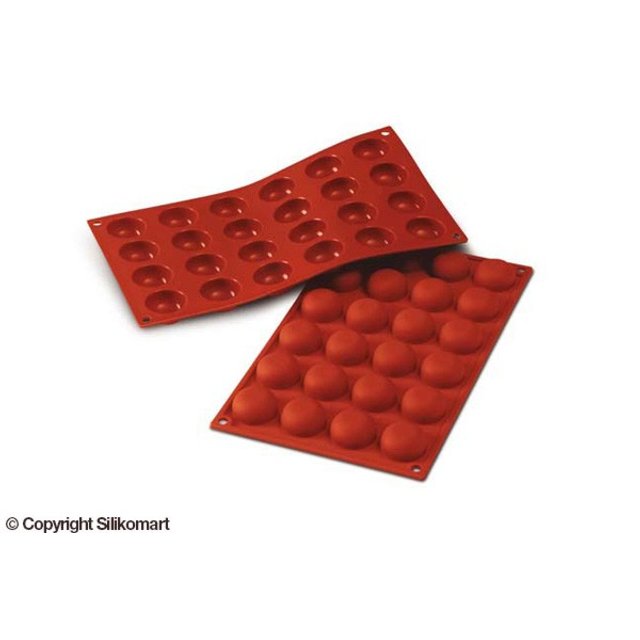 Obrázek produktu Forma silikon terakota: POMPONETKY 24x18ml   pr.3,4cm v.1,6cm Silikomart