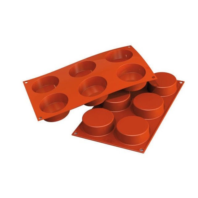 Obrázek produktu Forma silikon terakota: KOLEČKA 6x103ml   pr.7cm v.2,7cm Silikomart