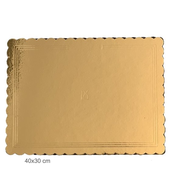 Obrázek produktu Lepenková podložka 40x30cm ČERNÁ/ZLATÁ G2400 (vlnitý okraj) bal.cca 34ks