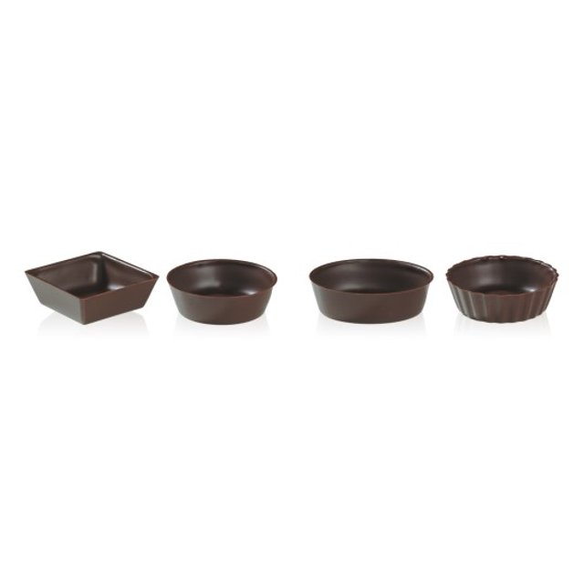Obrázek produktu Misky čokoládové hořké mix 50x15mm 168ks/krab. DOBLA