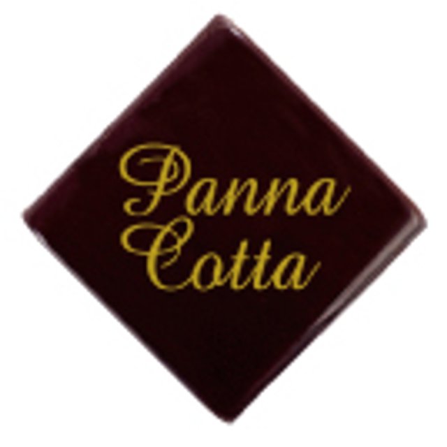 Obrázek produktu Dekor nápis PANNA COTTA tmavý 30x30mm 440 ks PCB