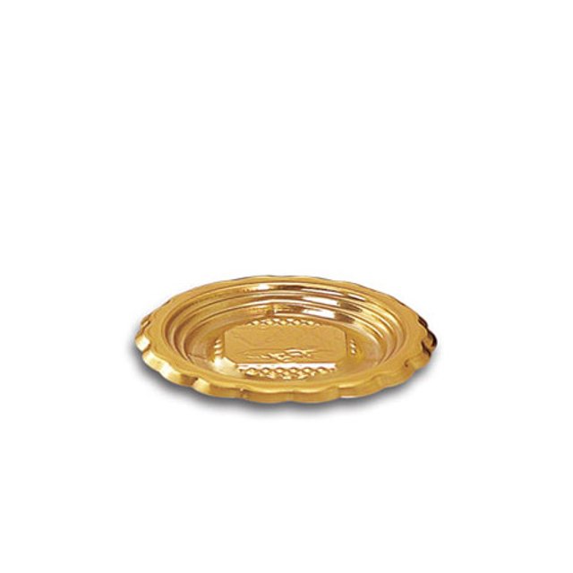 Obrázek produktu Podnos plast pr.  9,5cm zlatý vlnitý okraj 014/3 (krt.1200ks) ALCAS