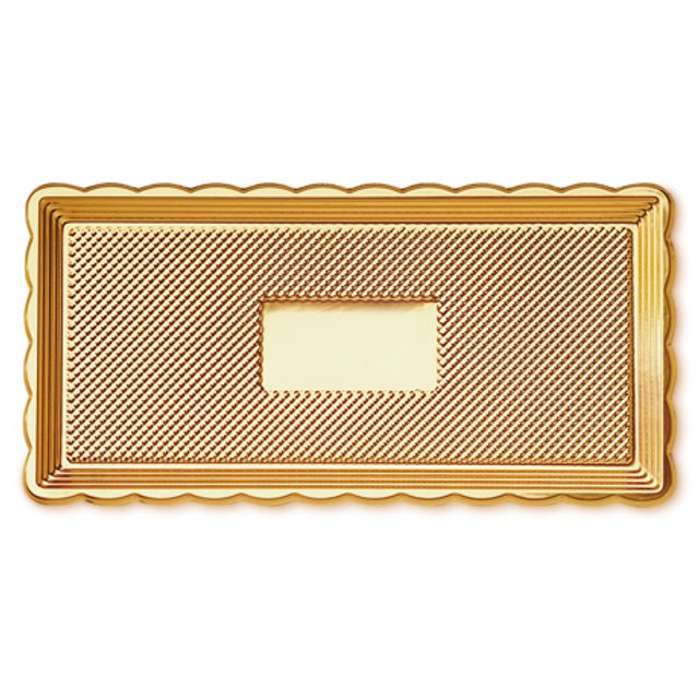Obrázek produktu Podnos plast 15x40cm zlatý vlnitý okraj (krt.100 ks) Alcas 018/4