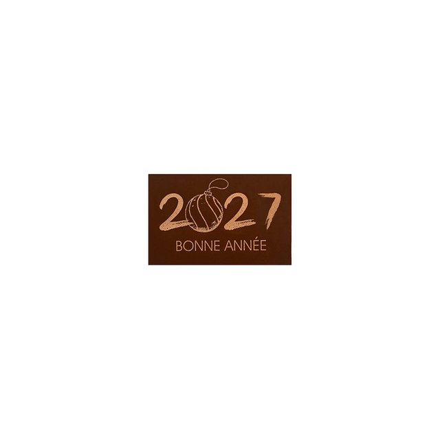 Obrázek produktu Dekor obdelník Šťastný nový rok 2027  5,5x3,5cm 75ks PCB (na objednávku)
