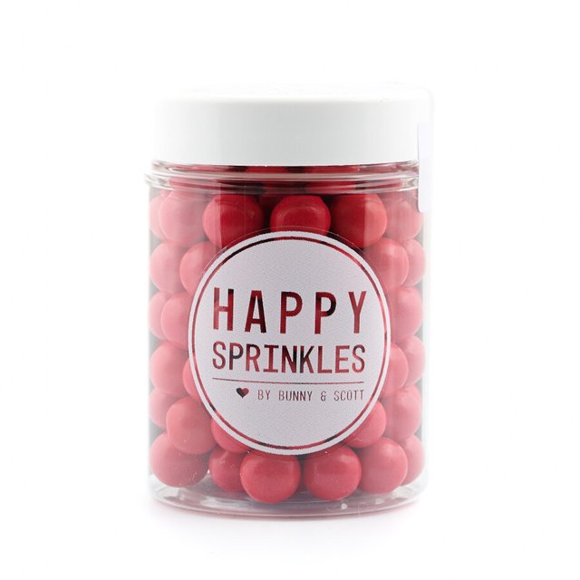 Obrázek produktu Dekorace čokoládové RED CHOCO M (kuličky červené) 90g Happy Sprinkles