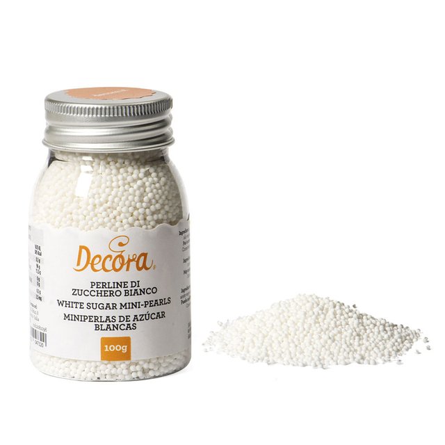Obrázek produktu Cukrové zdobení kuličky BÍLÉ mini (perličky) 100g DECO
