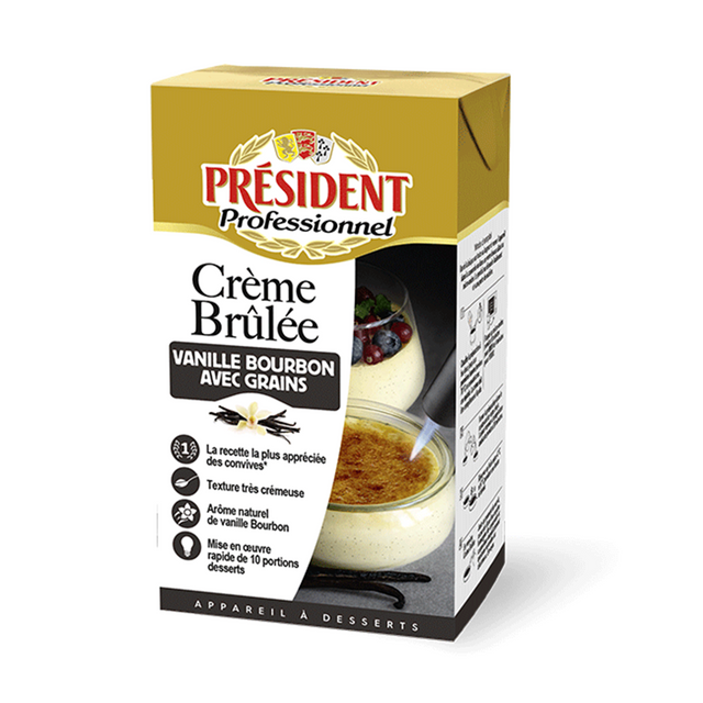 Obrázek produktu Krémová směs Crème brûlée vanille bourbon avec grains 6x 1 l President professionnel