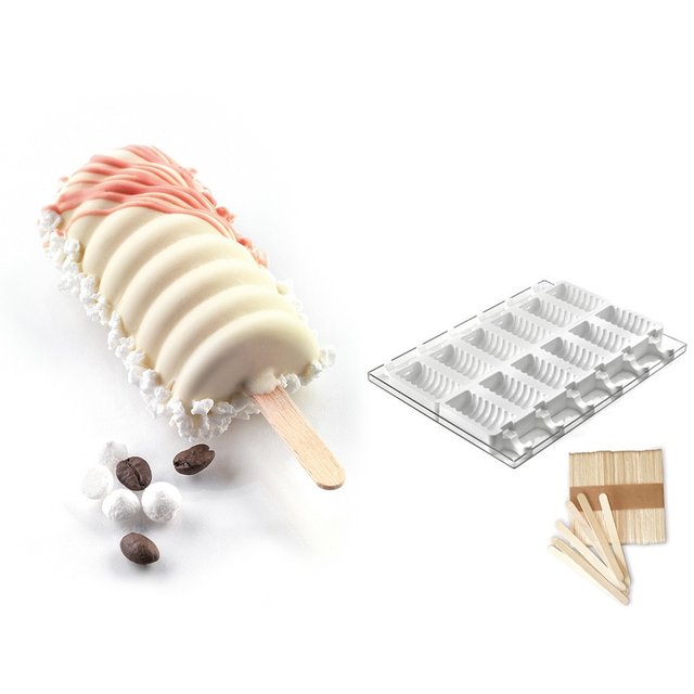 Obrázek produktu Forma silikon bílá: Sada na nanuky TANGO 2x6ks 90ml Silikomart
