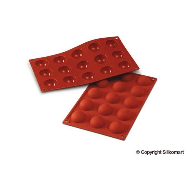 Obrázek produktu Forma silikon terakota: POLOKOULE 15x20ml   pr.4cm v.2cm