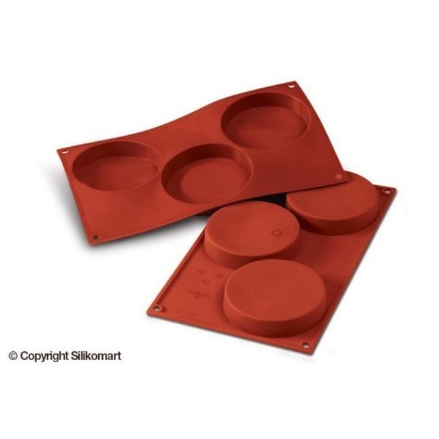 Obrázek produktu Forma silikon terakota: KOLÁČ pr.10,3cm v.2cm 140ml 3ks Silikomart