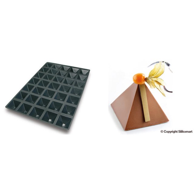Obrázek produktu Forma silikon černá: PYRAMIDY 24x118ml   7,2x7,2cm v.6cm